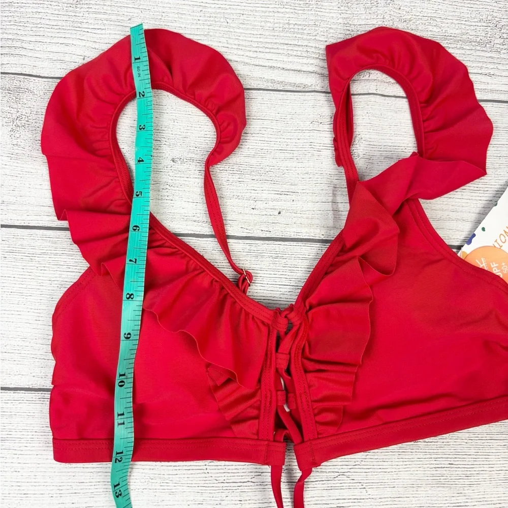 Red Ruffled Bikini Top Small - Picture 9 of 9